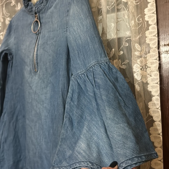 BlankNYC lightweight Jean mini dress with cute sleeves size XS brand new - Picture 5 of 6